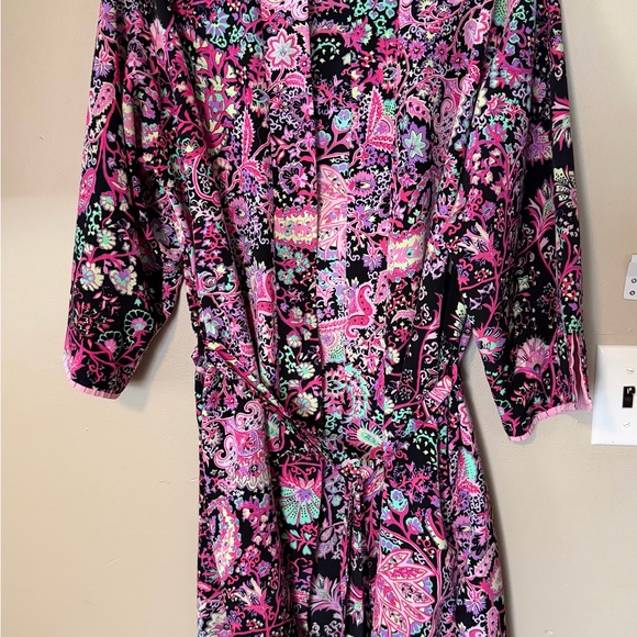 NATORI Vintage Floral Paisley Kimono Robe - Picture 3 of 7